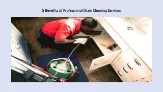 5 Benefits of Professional Drain Cleaning Services