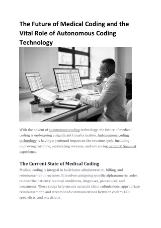 The Future of Medical Coding and the Vital Role of Autonomous Coding Technology