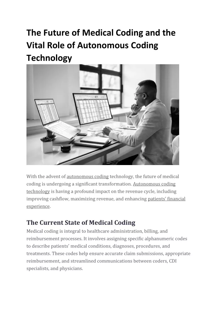 the future of medical coding and the vital role