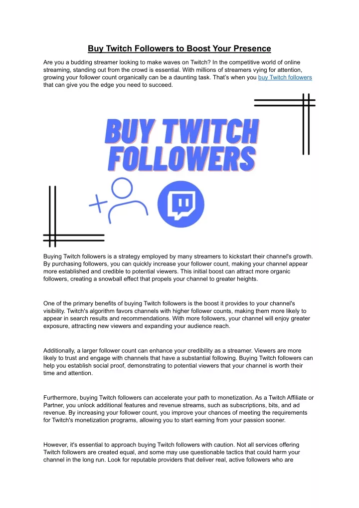 buy twitch followers to boost your presence