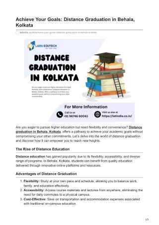 Achieve Your Goals Distance Graduation in Behala Kolkata