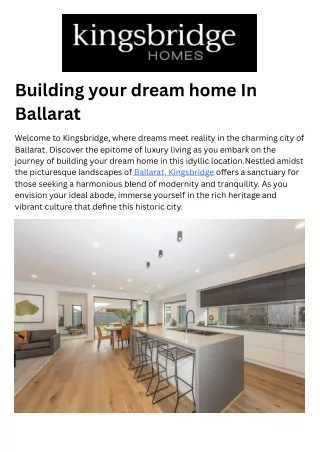 Building your dream home In Ballarat