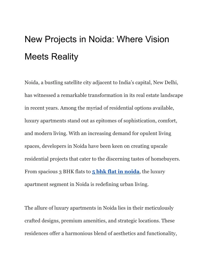new projects in noida where vision