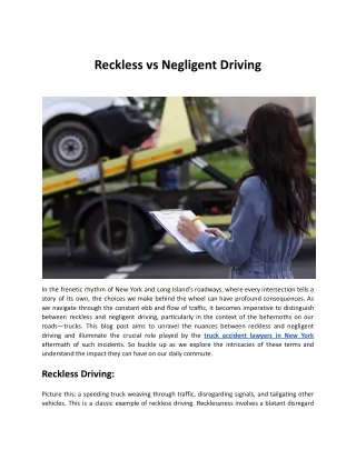 Reckless vs Negligent Driving.docx