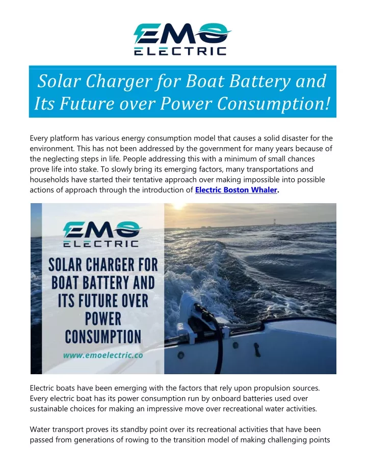 solar charger for boat battery and its future