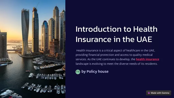 introduction to health insurance in the uae