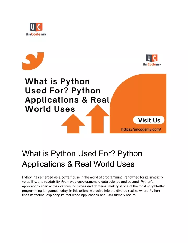 what is python used for python applications real