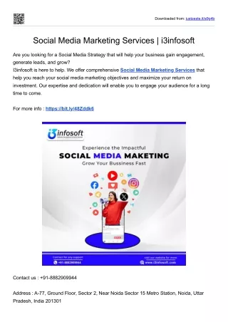 Social Media Marketing Services | i3infosoft