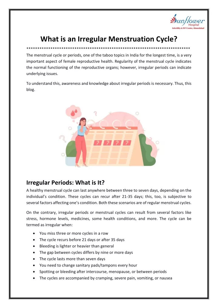 what is an irregular menstruation cycle