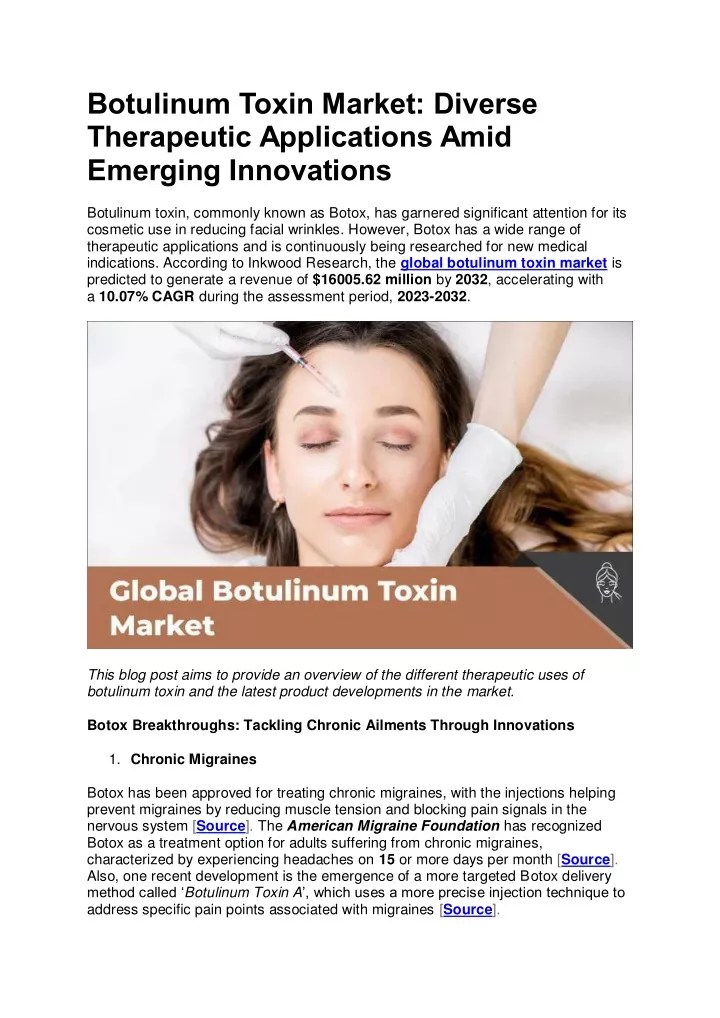 botulinum toxin market diverse therapeutic