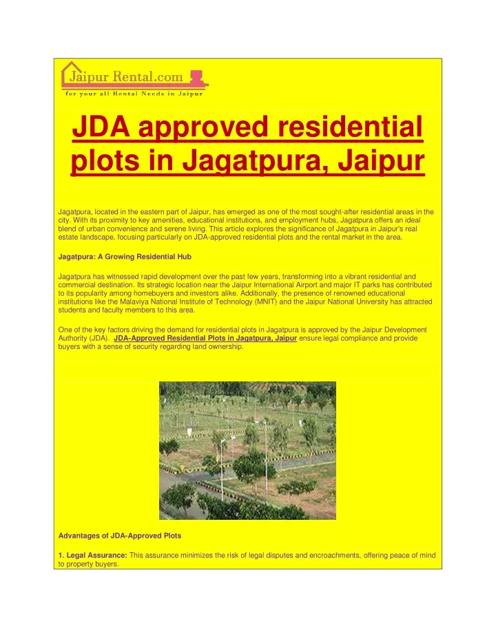 jda approved residential plots in jagatpura jaipur