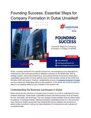 Founding Success_ Essential Steps for Company Formation in Dubai Unveiled