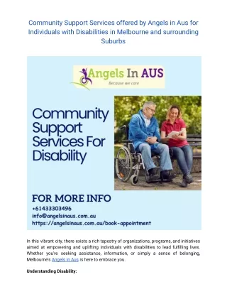 Community Support Services For Disability