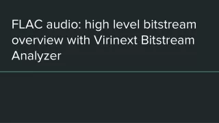 FLAC audio: high level bitstream overview with Virinext Bitstream Analyzer