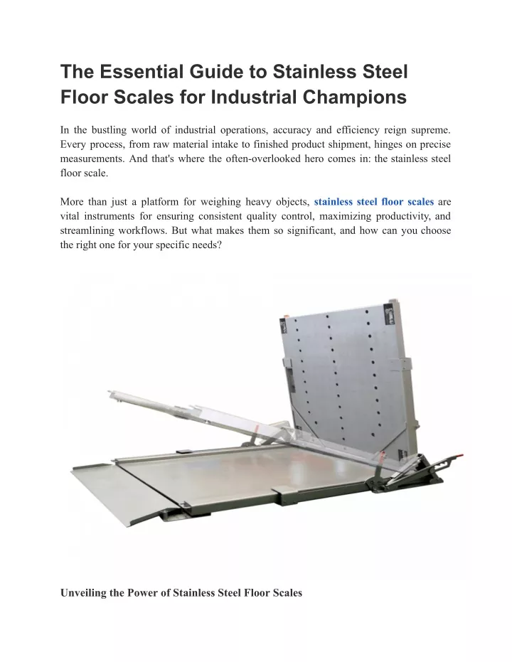 the essential guide to stainless steel floor