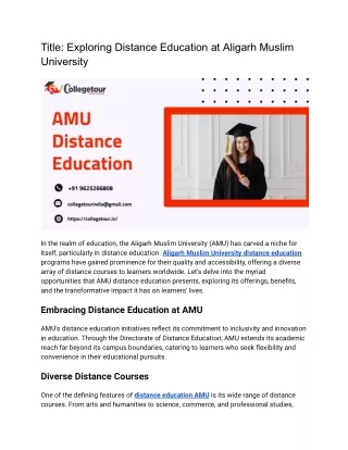 AMU Distance Education