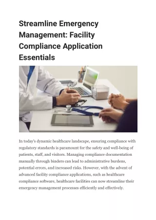 Streamline Emergency Management_ Facility Compliance Application Essentials