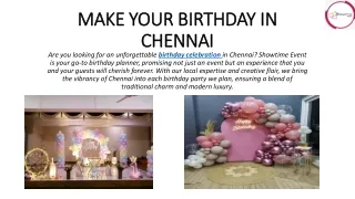 Make your birthday in chennai with birthday organiser