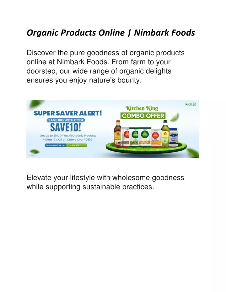 organic products online nimbark foods discover
