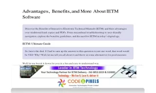 Advantages, Benefits, and More About IETM Software