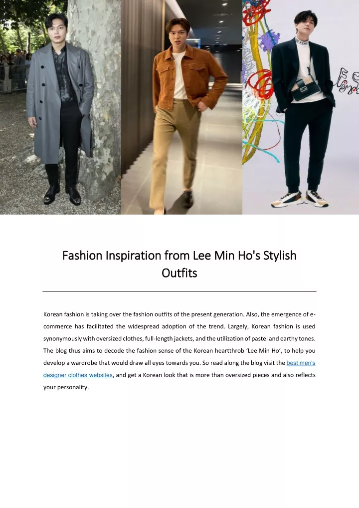 fashion inspiration from lee min ho s stylish