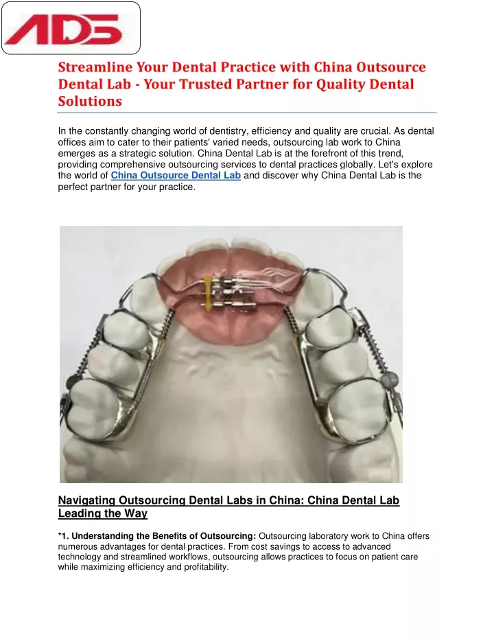 streamline your dental practice with china
