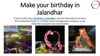 Make your birthday in Jalandhar