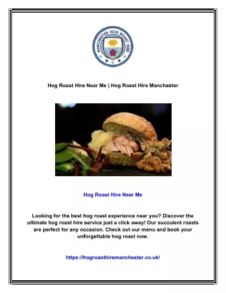 Hog Roast Hire Near Me | Hog Roast Hire Manchester