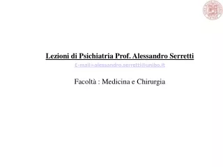 lezioni di psichiatria prof alessandro serretti