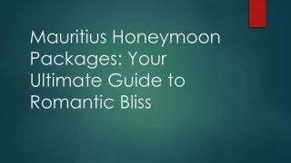 mauritius honeymoon packages
