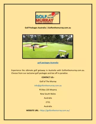 Golf Packages Australia | Golfonthemurray.com.au