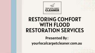 Restoring Comfort with Flood Restoration Services
