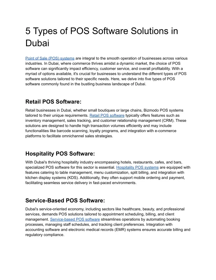 5 types of pos software solutions in dubai