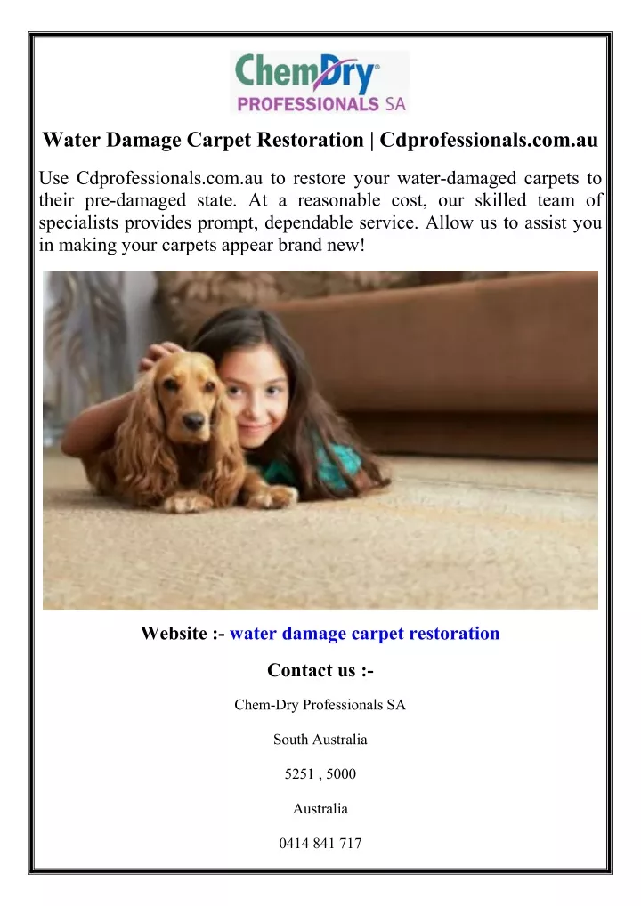 water damage carpet restoration cdprofessionals