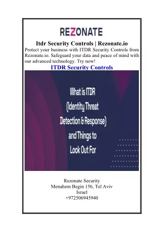 Itdr Security Controls  Rezonate.io