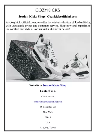 Jordan Kicks Shop  Cozykicksofficial.com