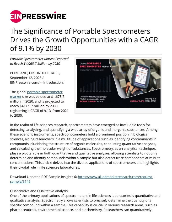 the significance of portable spectrometers drives