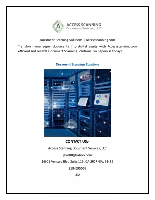 Document Scanning Solutions | Accessscanning.com