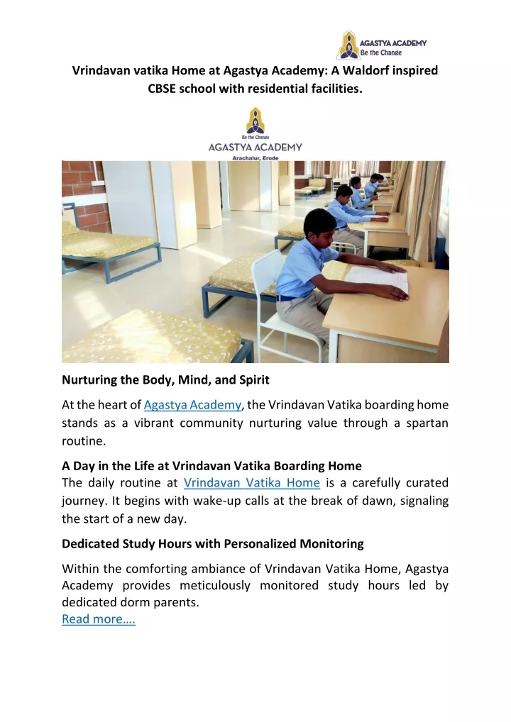 vrindavan vatika home at agastya academy