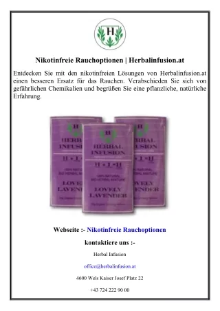 Nikotinfreie Rauchoptionen Herbalinfusion.at