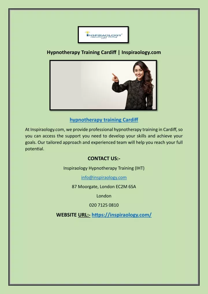 hypnotherapy training cardiff inspiraology com