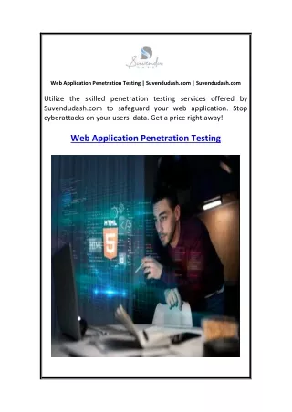 Web Application Penetration Testing  Suvendudash.com