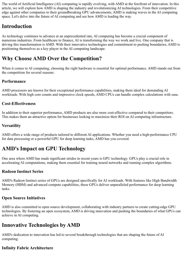 the world of artificial intelligence ai computing