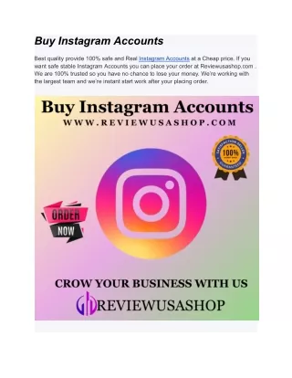 Buy Instagram Accounts