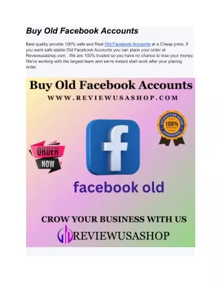 Buy Old Facebook Accounts