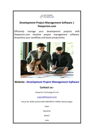 Development Project Management Software  Deeporion.com