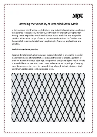 Unveiling the Versatility of Expanded Metal Mesh