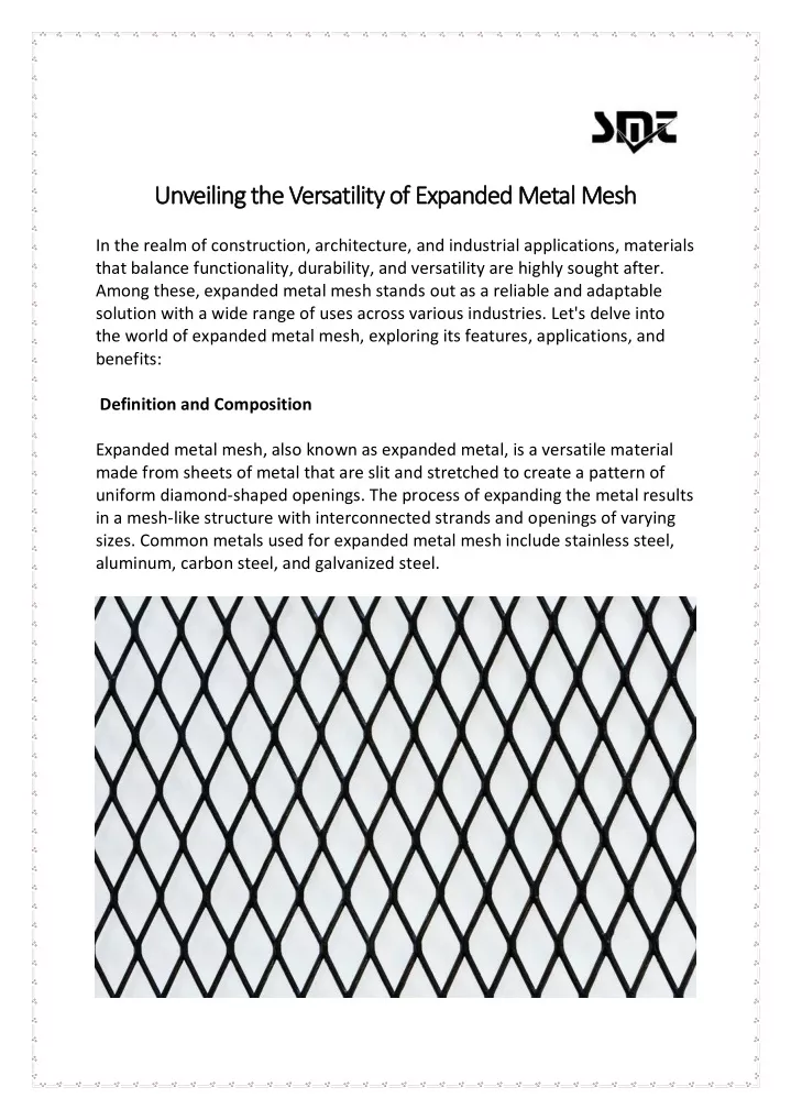 unveiling the versatility of expanded metal mesh