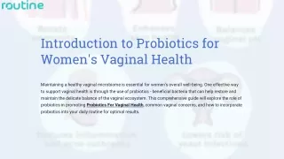 Introduction to Probiotics for Women's Vaginal Health
