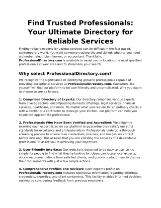 Find Trusted Professionals_ Your Ultimate Directory for Reliable Services